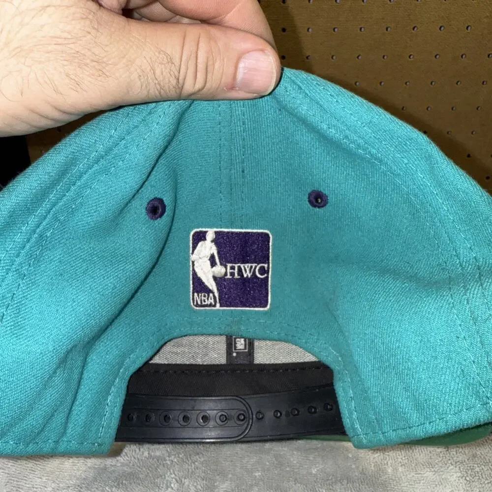 Charlotte Hornets Teal Purple Snapback Hardwood Classics Hat Retro